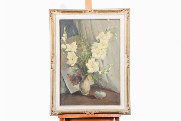 Still Life with Vase and Violets