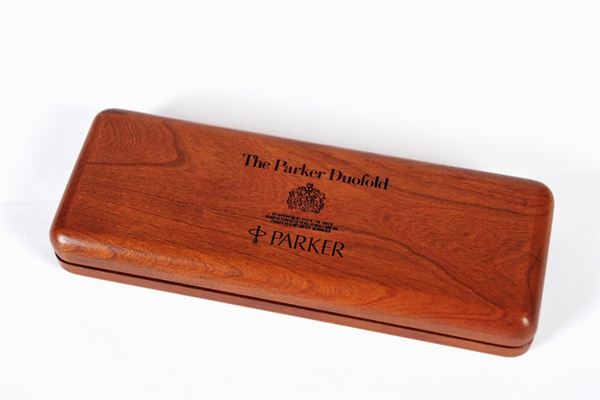 Pair of Parker Duofold orange pens