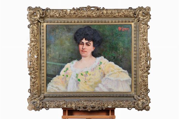 Albert F. Laurens - Portrait of a Woman in a Yellow Dress