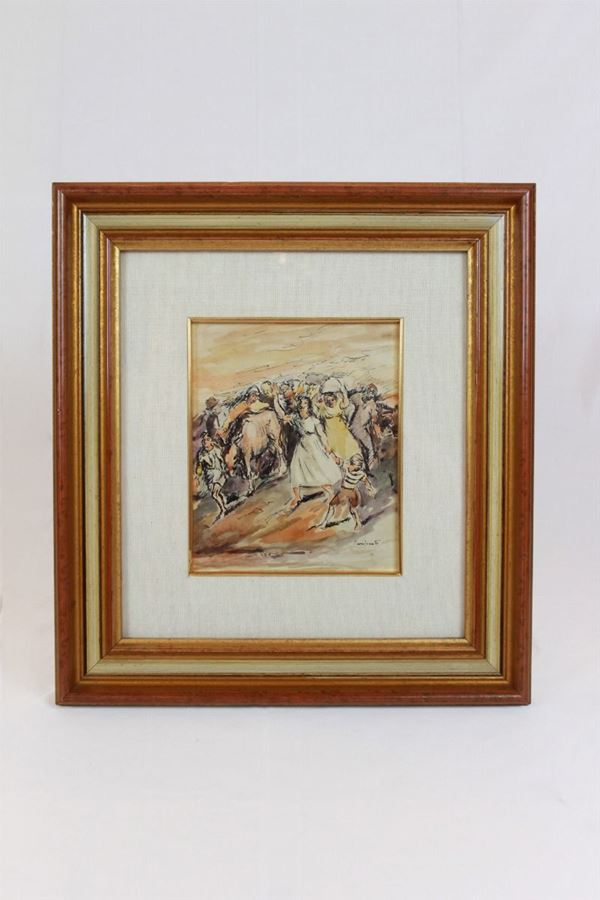 Domenico  Purificato - Peasants going to the market