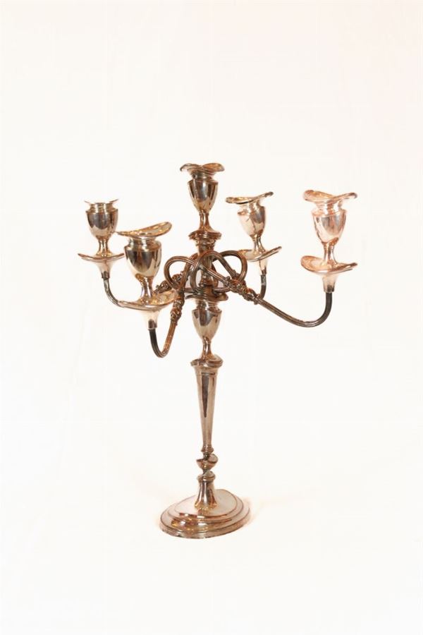 Silver metal candlestick