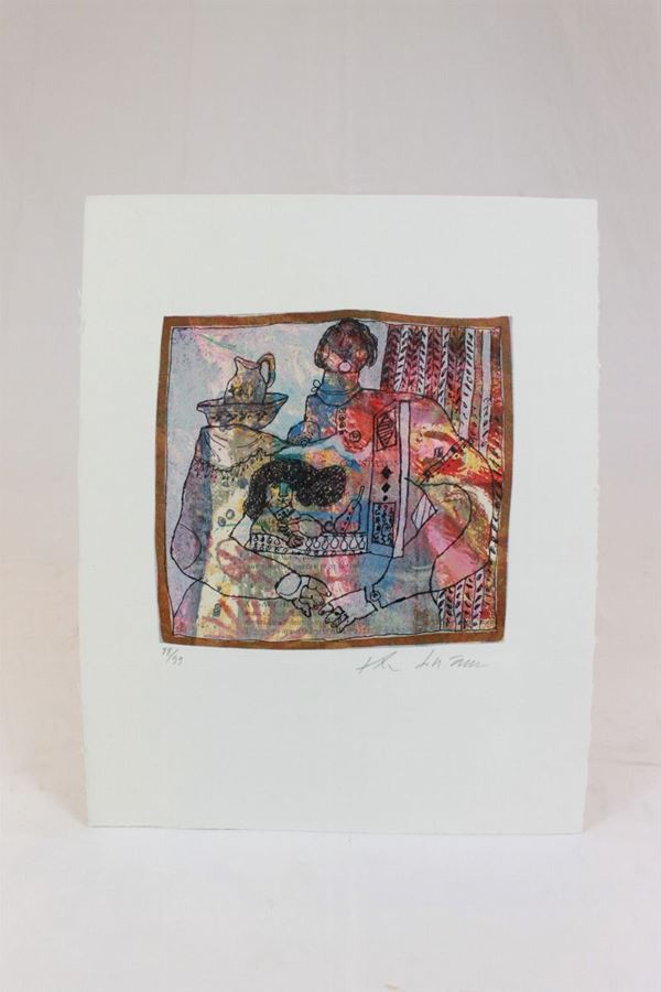 Th&#233;o Tobiasse : Mother with child  - Multiple on paper - Auction ONLINE TIMED AUCTION - CHRISTMAS EDITION - DAMS Casa d'Aste