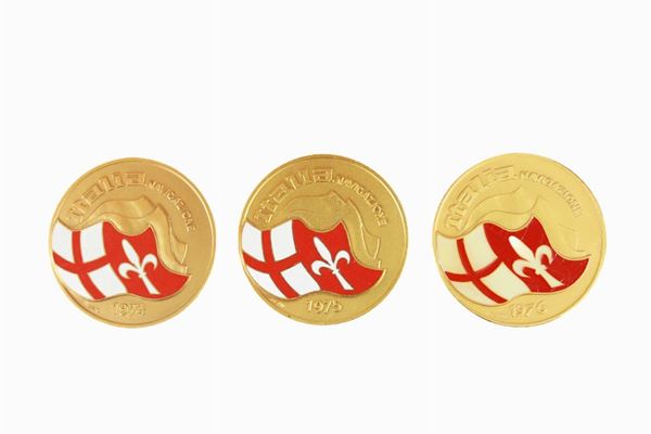 Lot of 3 750/1000 gold medals