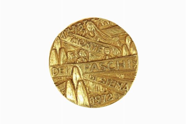 18kt gold medal "Monte dei Paschi di Siena"