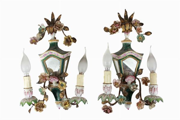Coppia di appliques da parete  (Nord-Europa, metà XX secolo)  - Asta Importanti arredi antichi e moderni provenienti da illustri collezioni romane - DAMS Casa d'Aste