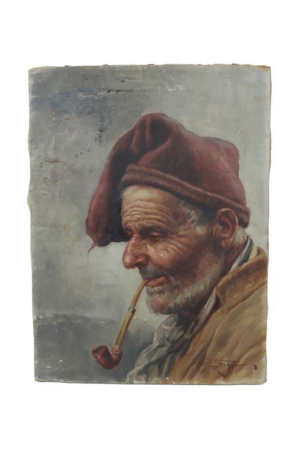 Raffaele Frigerio - Anziano con pipa