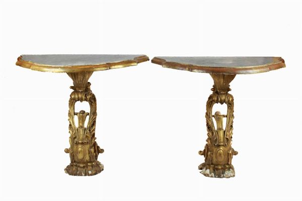 Pair of floor consoles