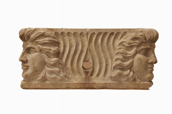 Rectangular white marble bathtub