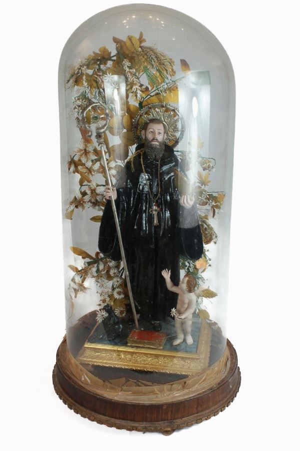 Sculpture of St. Anthony with angel