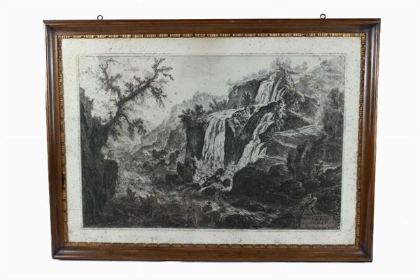 Giovanni Battista  Piranesi - Veduta delle cascatelle a Tivoli
