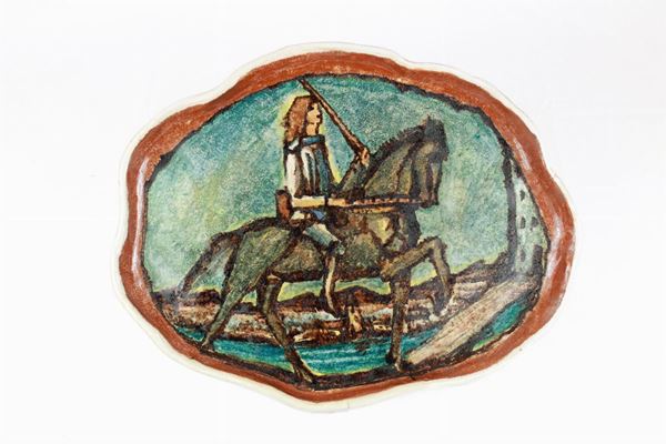 Riccardo Gatti - Piatto da muro ovale in ceramica