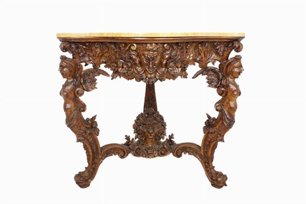 Pair of corner console tables
