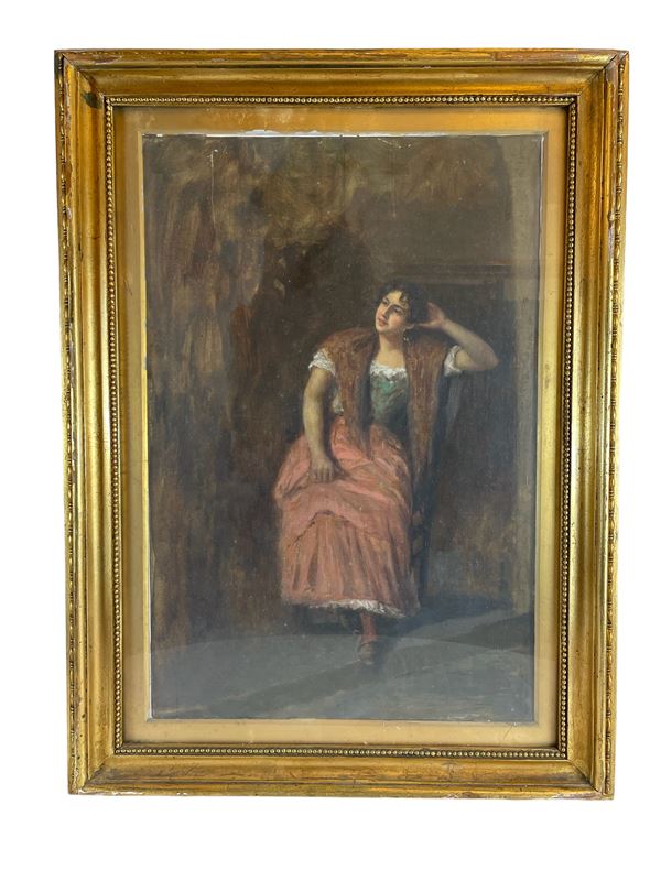 Ritratto di paesana, Vincenzo Caprile (1856 - 1936)(a firma di)