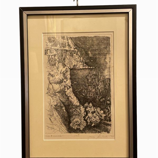 Nello Pacchietto : Fiori e Scogliere  (1968)  - Incisione - Auction Asta estiva a tempo - Al miglior offerente - DAMS Casa d'Aste