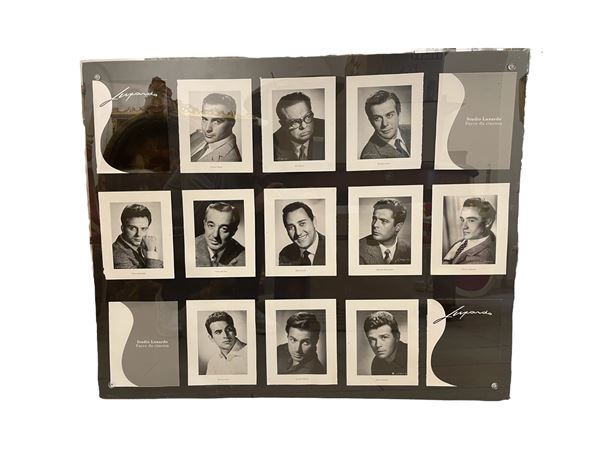 Coppia di pannelli con stampe dal catalogo mostra "Facce da Cinema - opere dello Studio Luxardo"