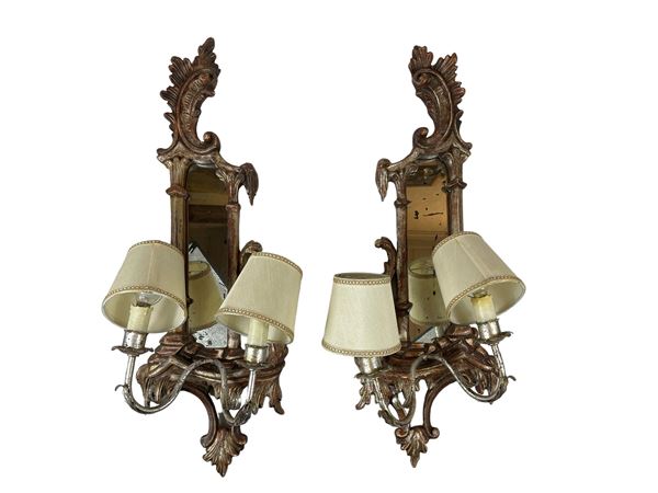 Coppia di appliques da parete 