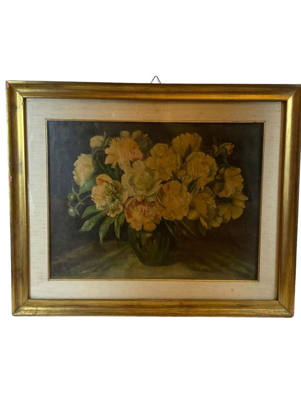 Vaso di fiori  (prima metà XX secolo)  - Olio su tavola - Auction Asta estiva a tempo - Al miglior offerente - DAMS Casa d'Aste