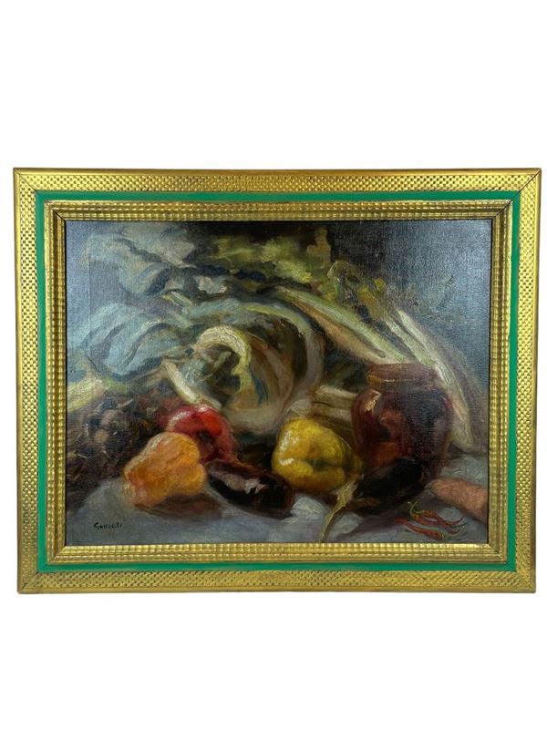 Arnoldo Ciarrocchi - Natura morta con frutta e verdura