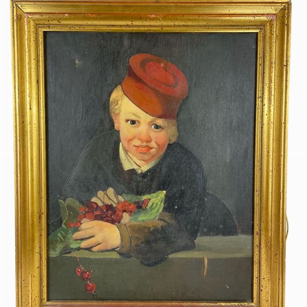 Ritratto di bambino con frutta