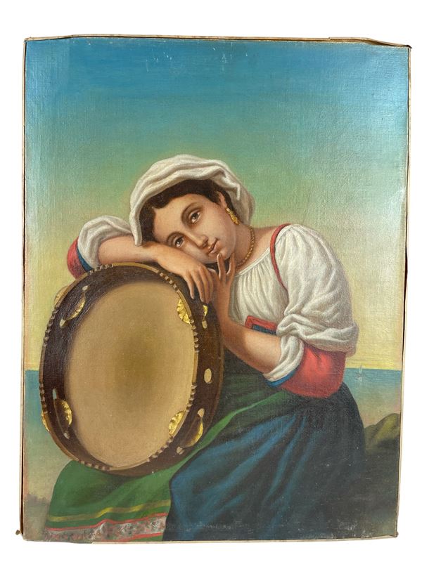 Ritratto di donna con tamburello
