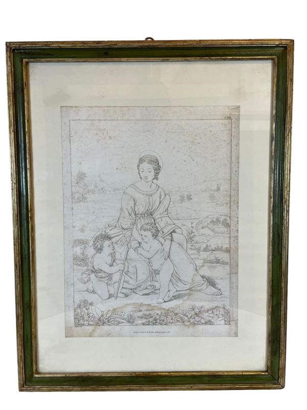Madonna con San Giovannino e Bambino  (XIX sec.)  - Auction Furnishings and supplies from Hotel Aldrovandi Villa Borghese in Rome and other properties - DAMS Casa d'Aste