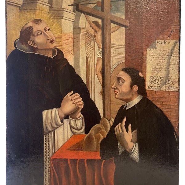 Frati domenicani con ex voto e invocazione al Preziosissimo Sangue di Gesù