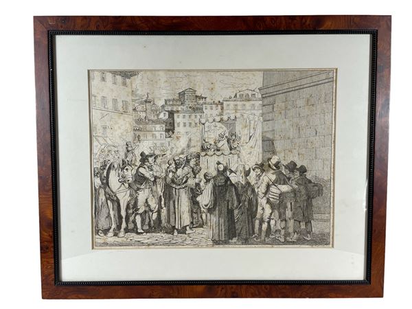Bartolomeo Pinelli : Casotto dei burattini in Roma  - Auction Antique and Modern Furnishings - Web Only - DAMS Casa d'Aste