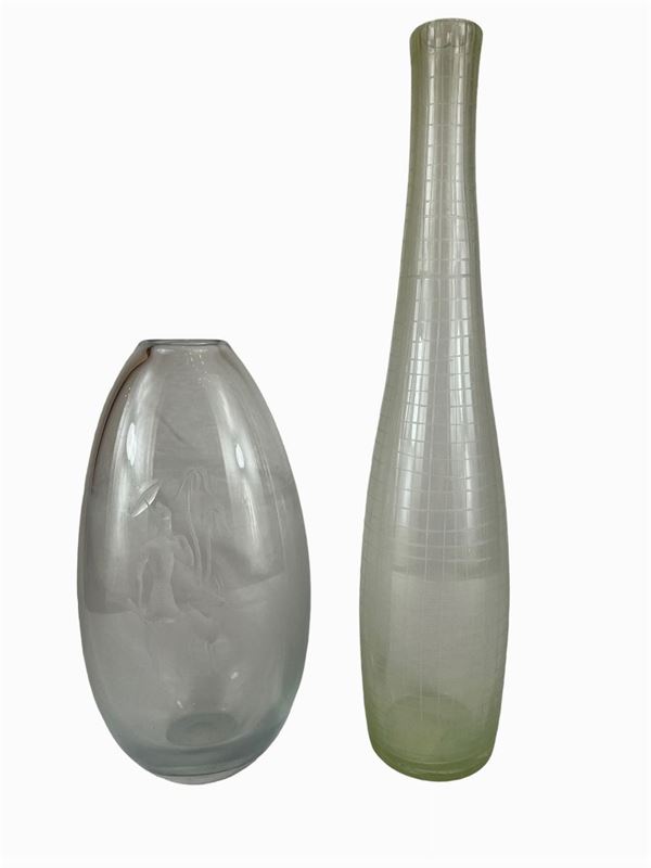 Lotto di due vasi di Murano  (Metà XX sec.)  - Auction Furnishings and supplies from Hotel Aldrovandi Villa Borghese in Rome and other properties - DAMS Casa d'Aste