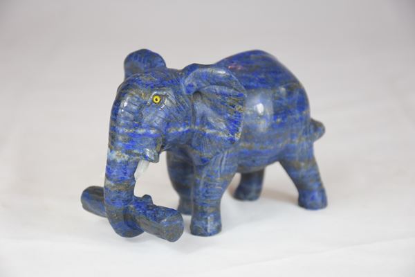 Elefante in lapislazzuli  (Seconda metà XX secolo)  - Asta Opere d'arte e arredamenti dal XV al XX secolo - DAMS Casa d'Aste