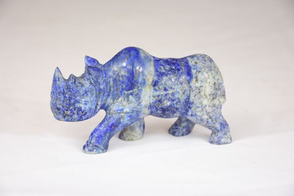 Rinoceronte in lapislazzuli  (seconda metà XX secolo)  - Auction Works of art and furnitures from 15th to 20th century - DAMS Casa d'Aste