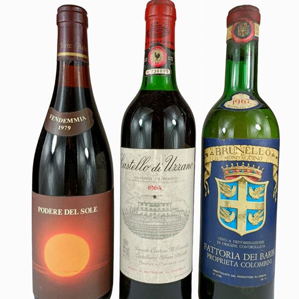 Lotto di tre bottiglie di vino