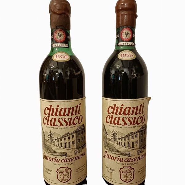 Lotto di due bottiglie di vino rosso Chianti Classico