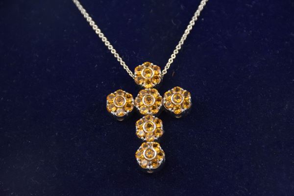 Collana con ciondolo in oro e pietre "Pasquale Bruni"