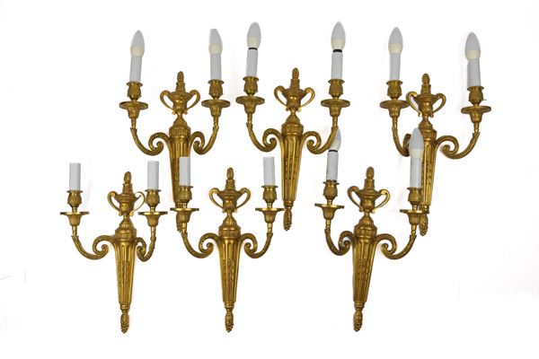 Lotto di sei appliques  (Italy, 20th century)  - Auction Works of art and furnitures from 15th to 20th century - DAMS Casa d'Aste
