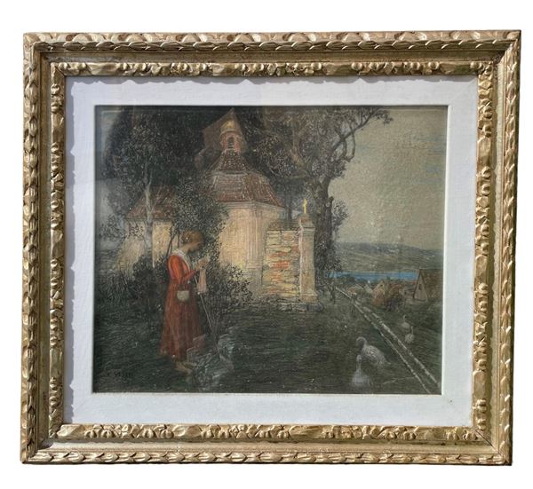 Edouard Veith - Paesaggio con figure