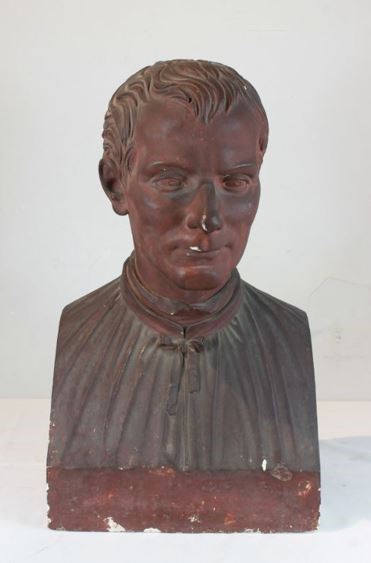 Busto in gesso raffigurante figura maschile