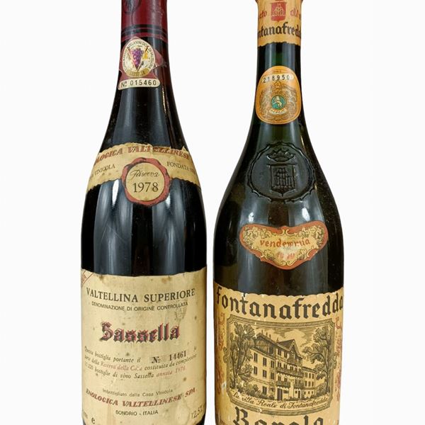 Coppia di bottiglie di vino rosso