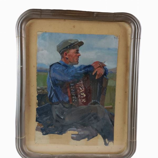Ritratto maschile di suonatore di fisarmonica