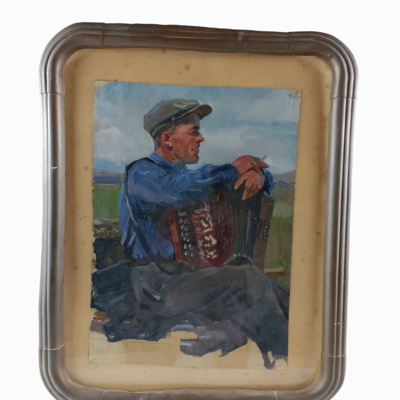 Ritratto Maschile di Suonatore di Fisarmonica