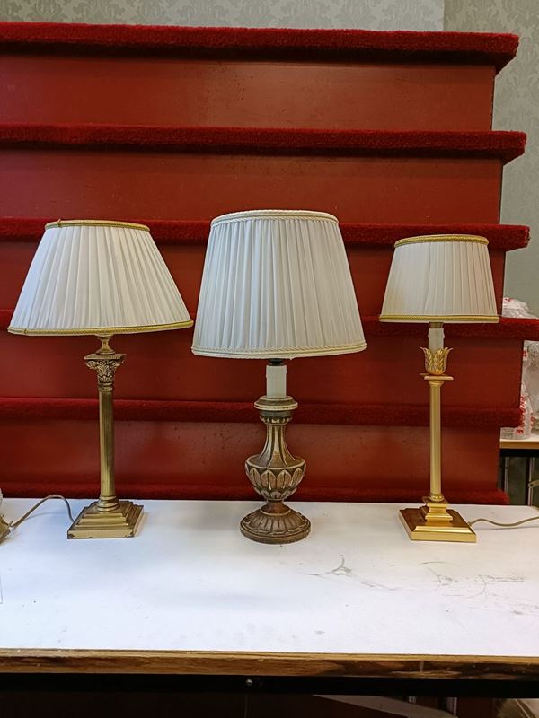 Lotto di tre lampade d&#39;appoggio