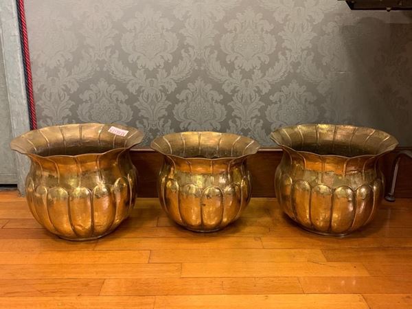 Set di tre sottovasi  (seconda metà XX secolo)  - Auction Furnishings and supplies from Hotel Aldrovandi Villa Borghese in Rome and other properties - DAMS Casa d'Aste
