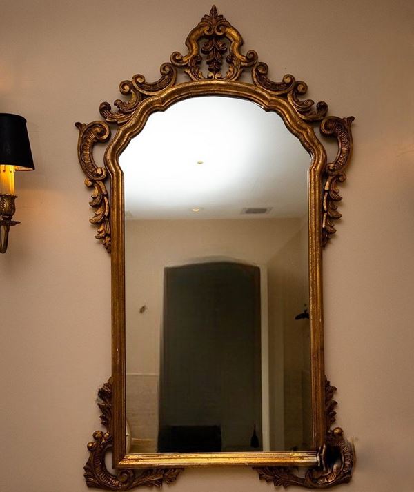 Specchiera in legno dorato