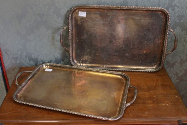 Coppia di vassoi rettangolari  - Auction Furnishings and supplies from Hotel Aldrovandi Villa Borghese in Rome and other properties - DAMS Casa d'Aste