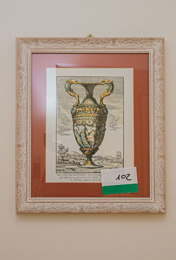 Lotto di 10 cornici con stampe  - Asta Arredi e forniture provenienti dall'Hotel Aldrovandi Villa Borghese a Roma e altre committenze - DAMS Casa d'Aste