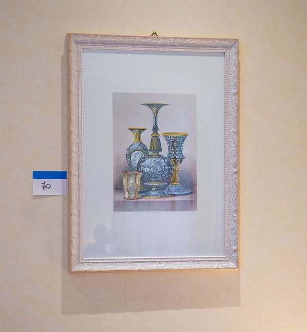 Lotto di 10 cornici con stampe  - Auction Furnishings and supplies from Hotel Aldrovandi Villa Borghese in Rome and other properties - DAMS Casa d'Aste