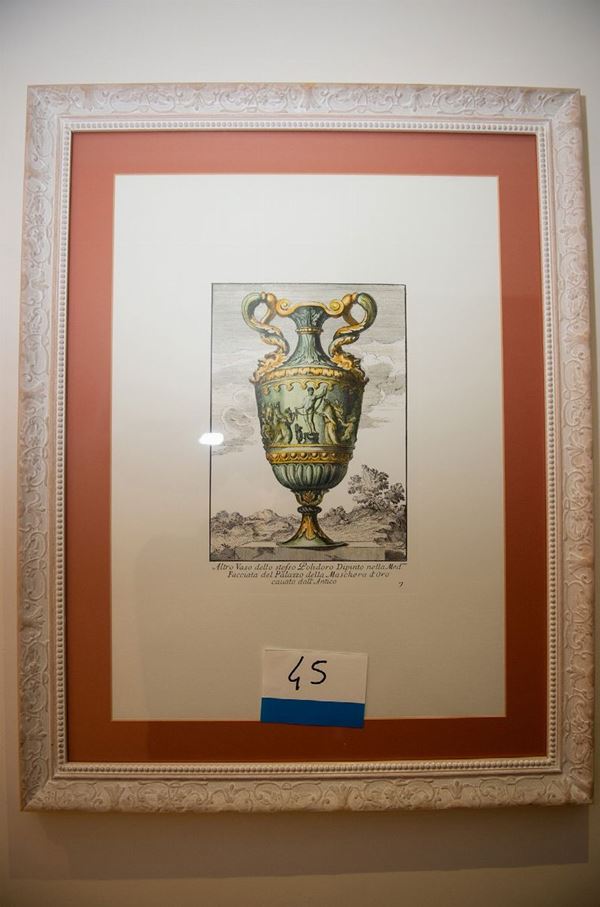 Lotto di 10 cornici con stampe  - Auction Furnishings and supplies from Hotel Aldrovandi Villa Borghese in Rome and other properties - DAMS Casa d'Aste