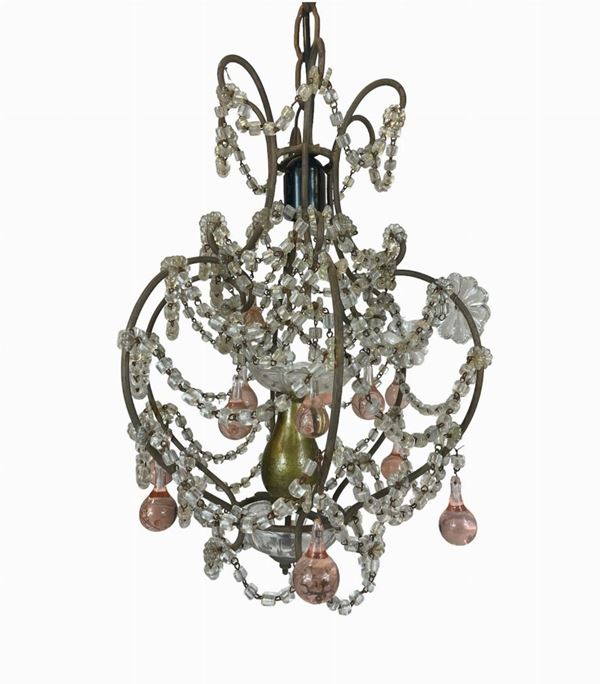 Lampadario ad una luce  - Asta Arredi e forniture provenienti dall'Hotel Aldrovandi Villa Borghese a Roma e altre committenze - DAMS Casa d'Aste