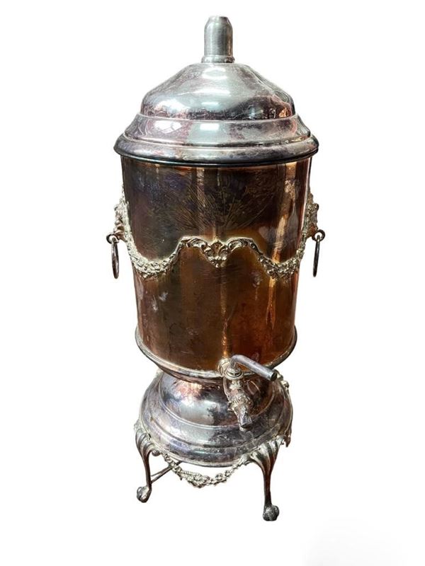 Samovar in metallo argentato  (XX secolo)  - Auction Furnishings and supplies from Hotel Aldrovandi Villa Borghese in Rome and other properties - DAMS Casa d'Aste