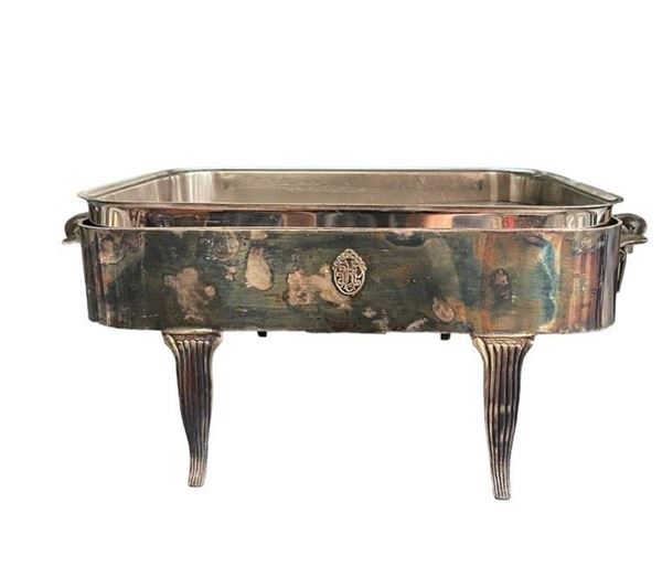 Porta yogurt / marmellata refrigerato in metallo argentato  (XX secolo)  - Auction Furnishings and supplies from Hotel Aldrovandi Villa Borghese in Rome and other properties - DAMS Casa d'Aste