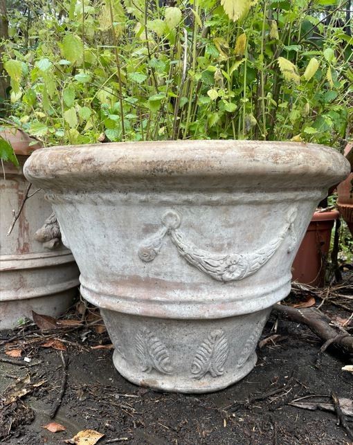 Coppia di grandi vasi in terracotta rotondi - Antica Fornace Berti e Figli